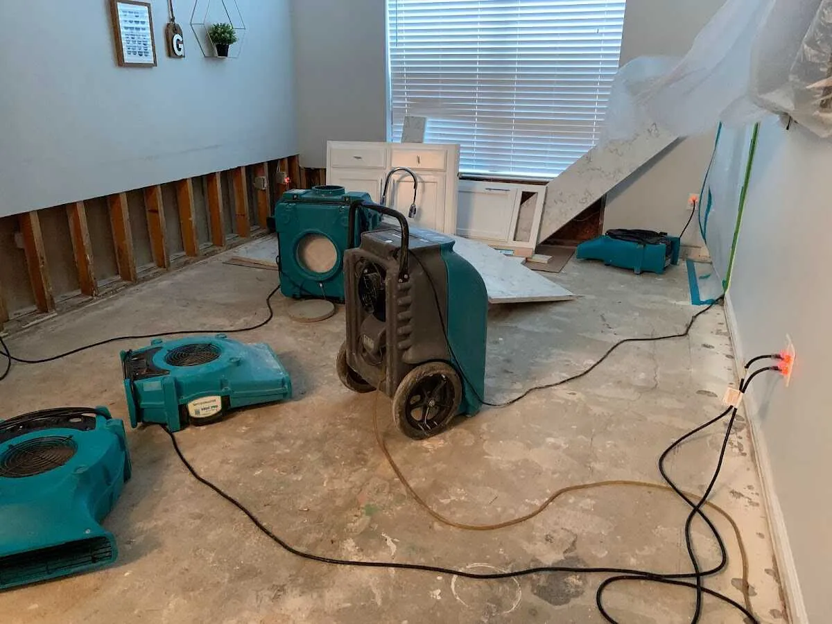Dehumidifier in flood-cut room for Water Extraction & Removal in New Ulm